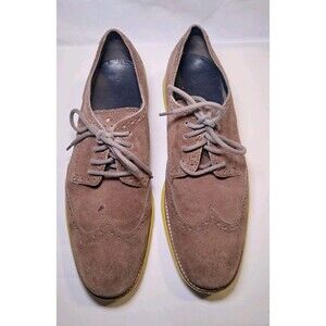 Cole Haan Lunargrand  Men's Brown Yellow Oxford Wingtip Suede Lace Up Size 11